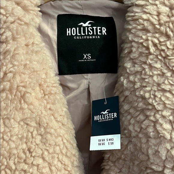 NWT Hollister Women's Cozy Dusty Pink Teddy Jacket Size XS - Picture 2 of 4